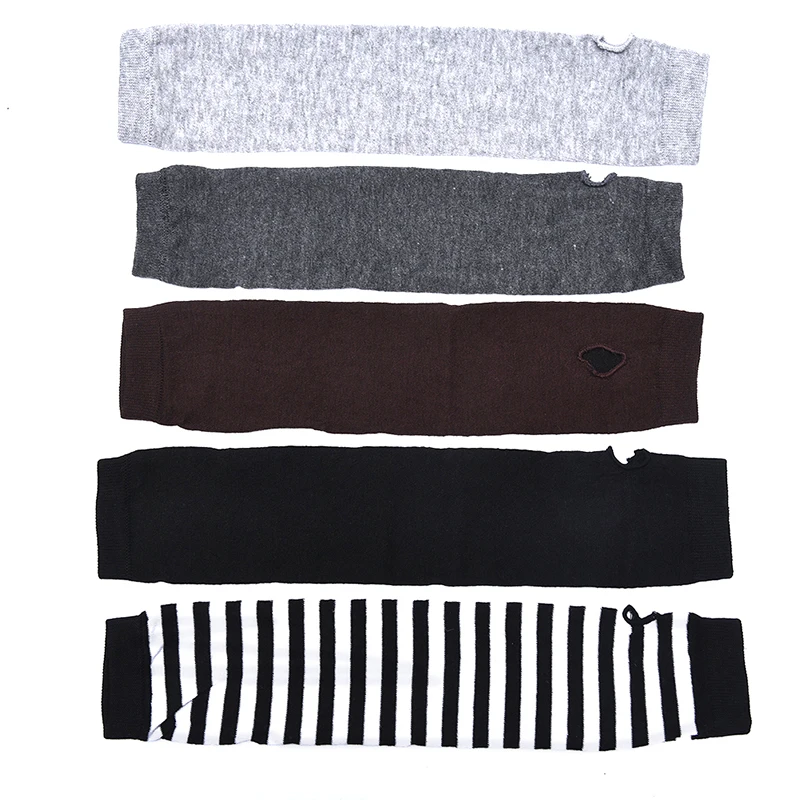 ยาวถักFingerless MittensถุงมือแขนWarmer MittenถักUnisex Half Fingerถุงมือยาว