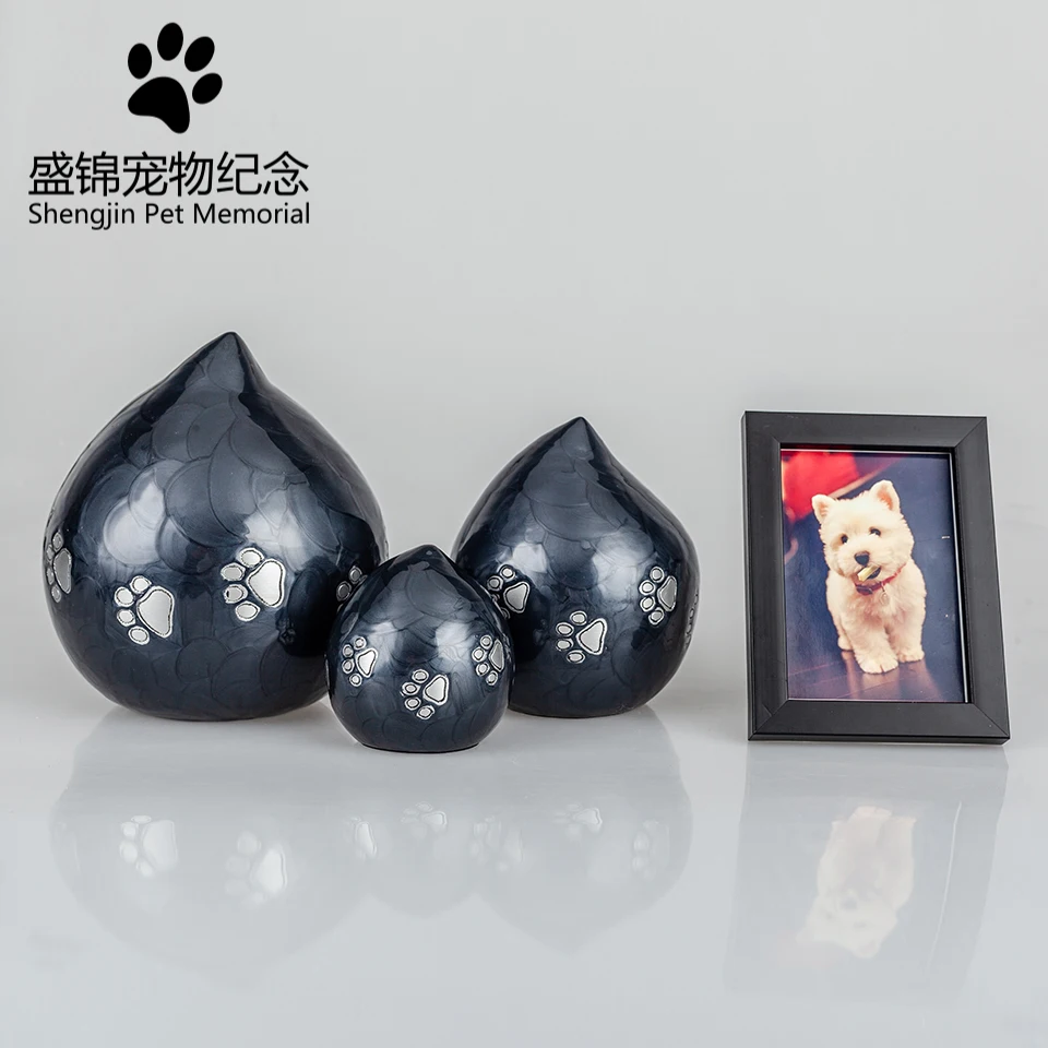 

aluminium alloy Paw Heart Cremation Urn Dog Pet Cinerary Funeral Casket Pet Memorials Useful