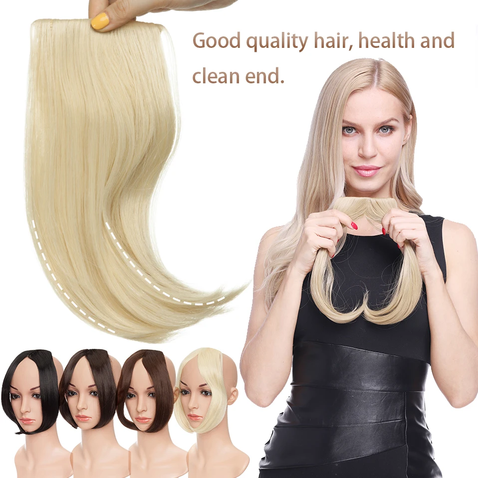 BENEHAIR Bangs Clip In Middle Part Bangs Hairpieces Synthetic Clip In Hair Extension Top Hair Piece For Women Fake Hair