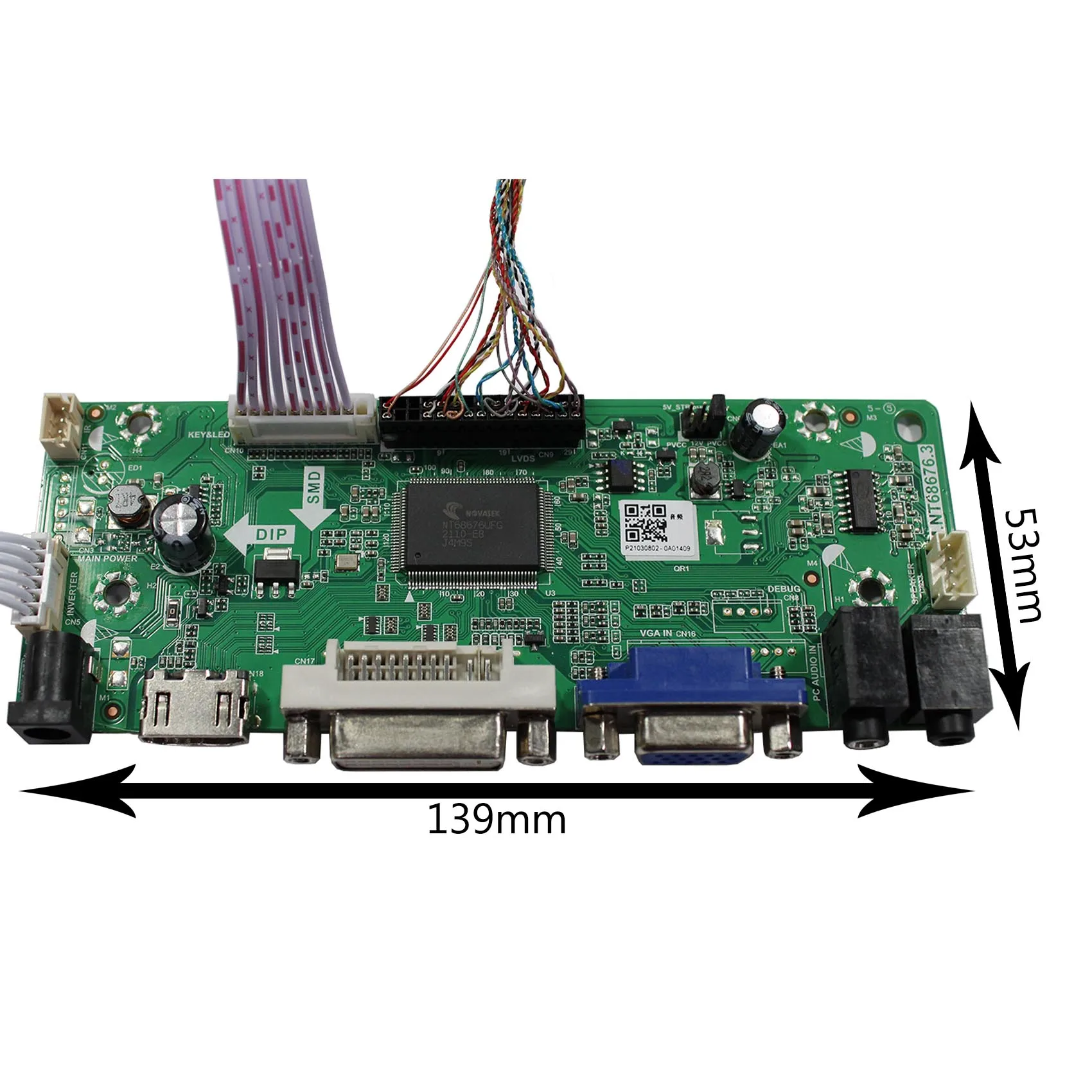 HD-MI DVI VGA LCD Controller Board For 12.3 in 1920x720 HSD123IPW1-A00 LCD Panel