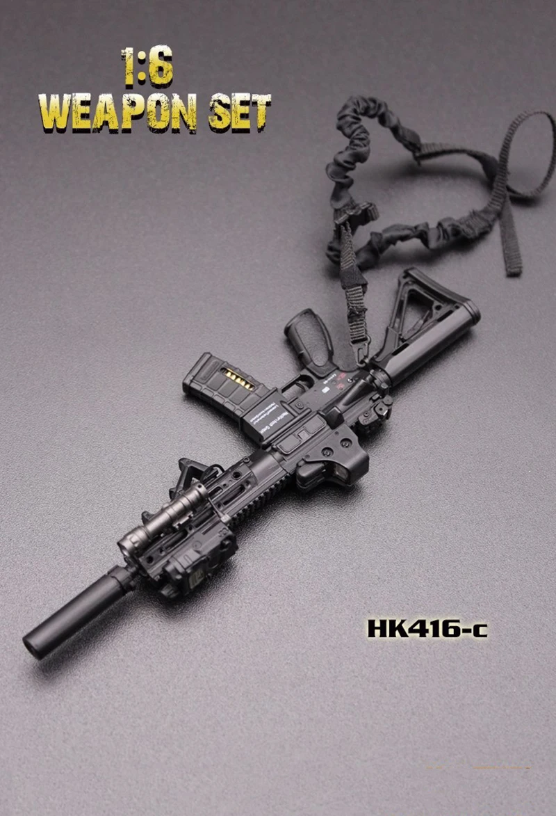 Mini ครั้งของเล่นรุ่น16ซม.1/6 Scale Figure อาวุธของเล่นอุปกรณ์เสริม HK416 C สำหรับ12 "Army Solider Action