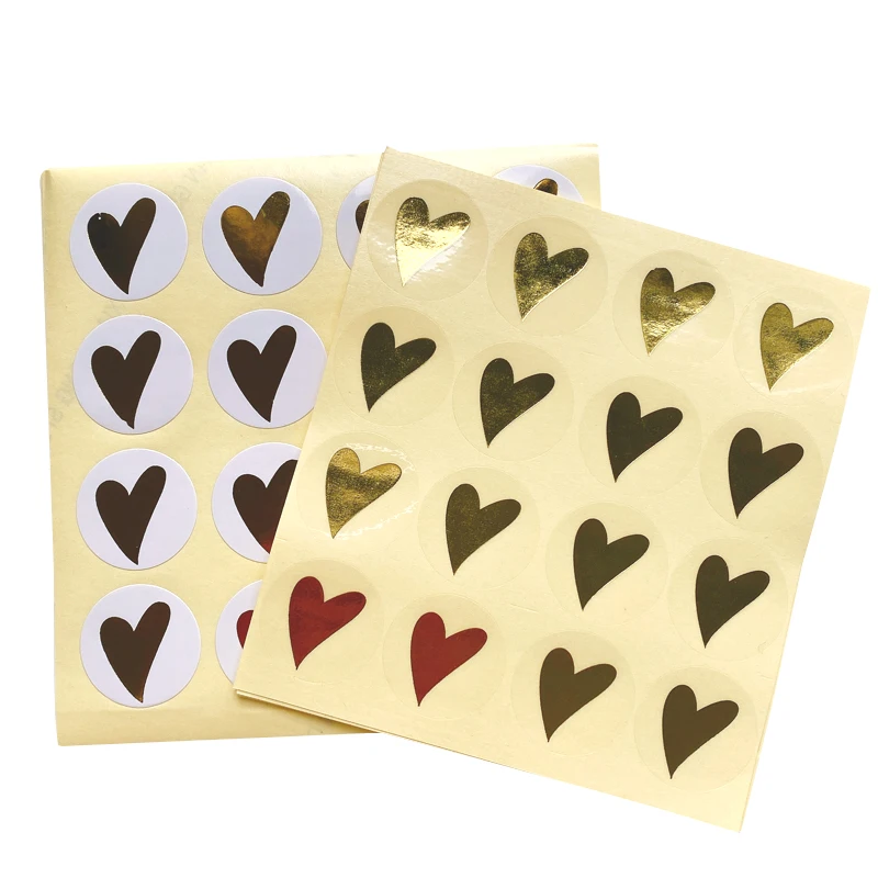 160 Stück/Los Runde Herz-Geschenk-Siegel-Etiketten, selbstklebende Kraftpapier-Siegel-Aufkleber für Backwaren, lustige DIY-Arbeiten – Detail 16