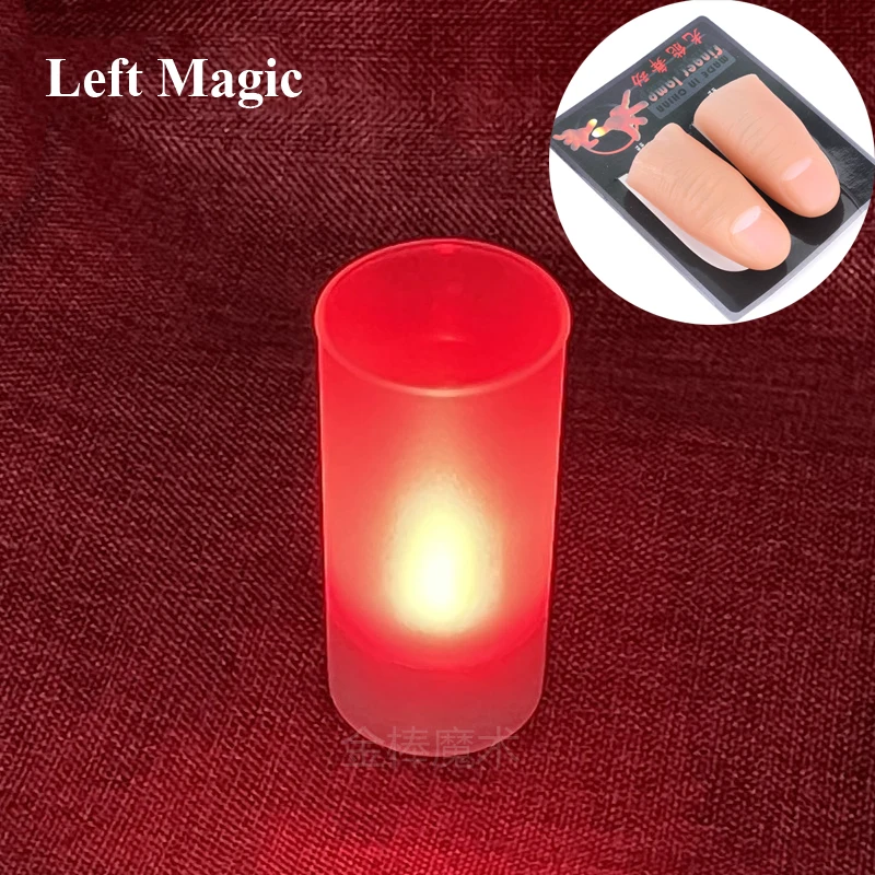 Fantasy Flame Include 2 Pcs Thumbs Led Light Magic Tricks Blow & Beat To Control Light Up Magic Props Professional Magician