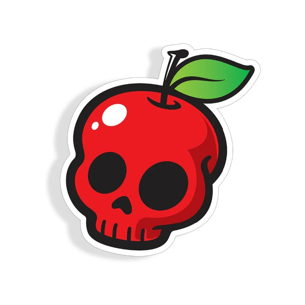 Poison Apple Sticker Skull Laptop Cup Cooler Car Vehicle Window Bumper Decal