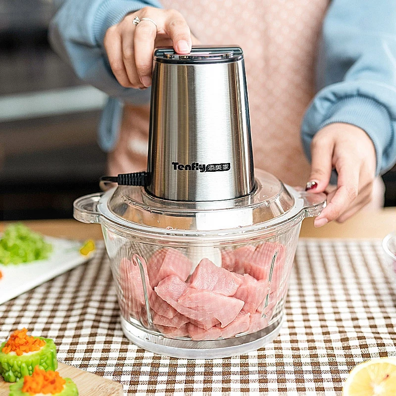 Electric Meat Grinder Home Small 220V Multifunction Stainless Steel Blender Chopper Sausage Stuffer Meat Mincer Food Processor