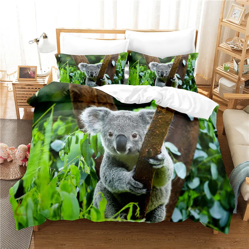 Lovely Koala Bedding Set Duvet Cover Set 3d Bedding Digital Printing Bed Linen Queen Size Bedding Set Fashion Design