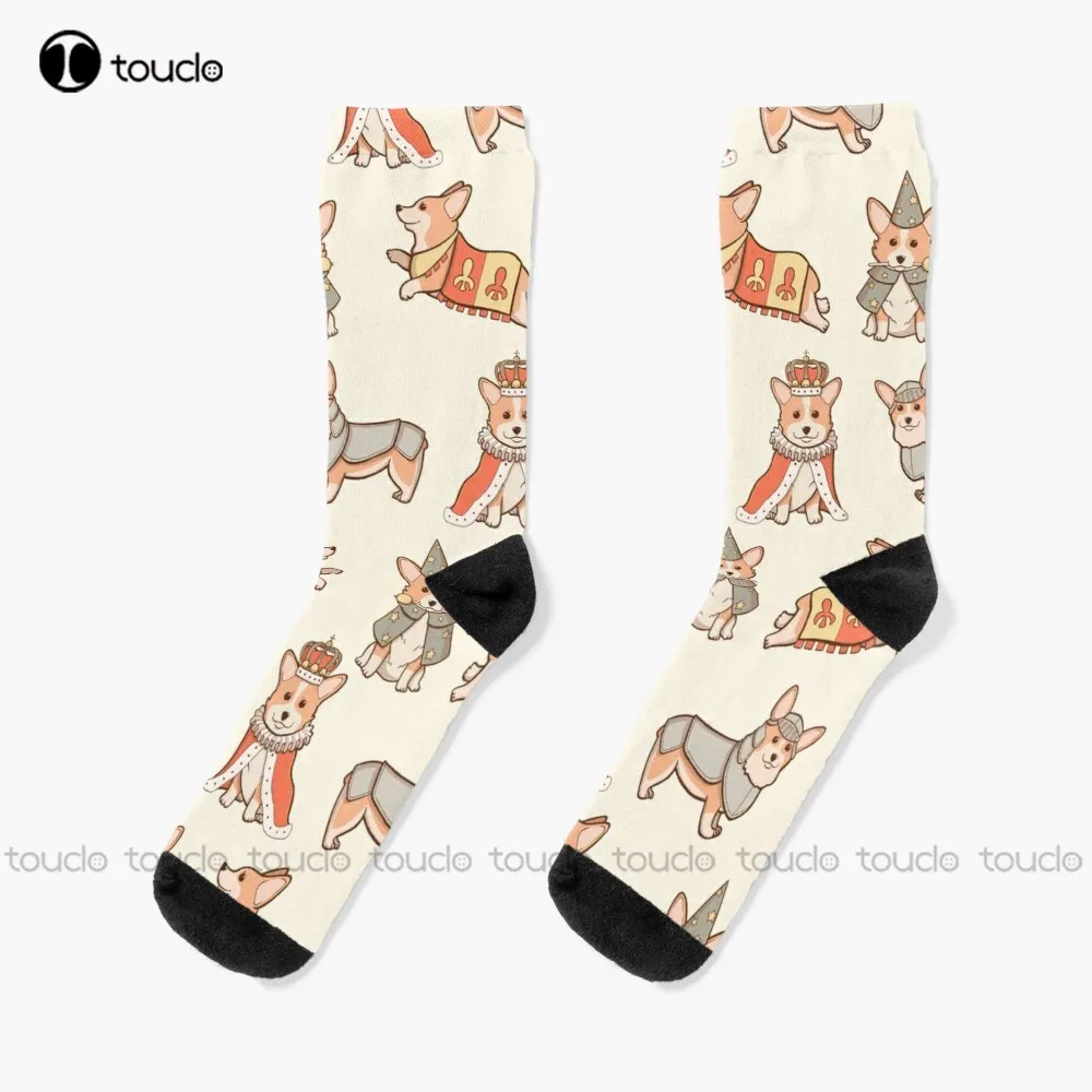 Medieval Fantasy Corgi Corgi Dog Dogs Medieval Socks Mens Socks Size Personalized Custom Unisex Adult Teen Youth Socks