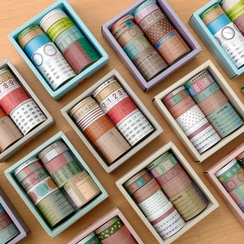 1 zestaw/zestaw taśm klej dekoracyjny odbiera lekki tor Scrapbooking papier do majsterkowania japońskich naklejkach 2M