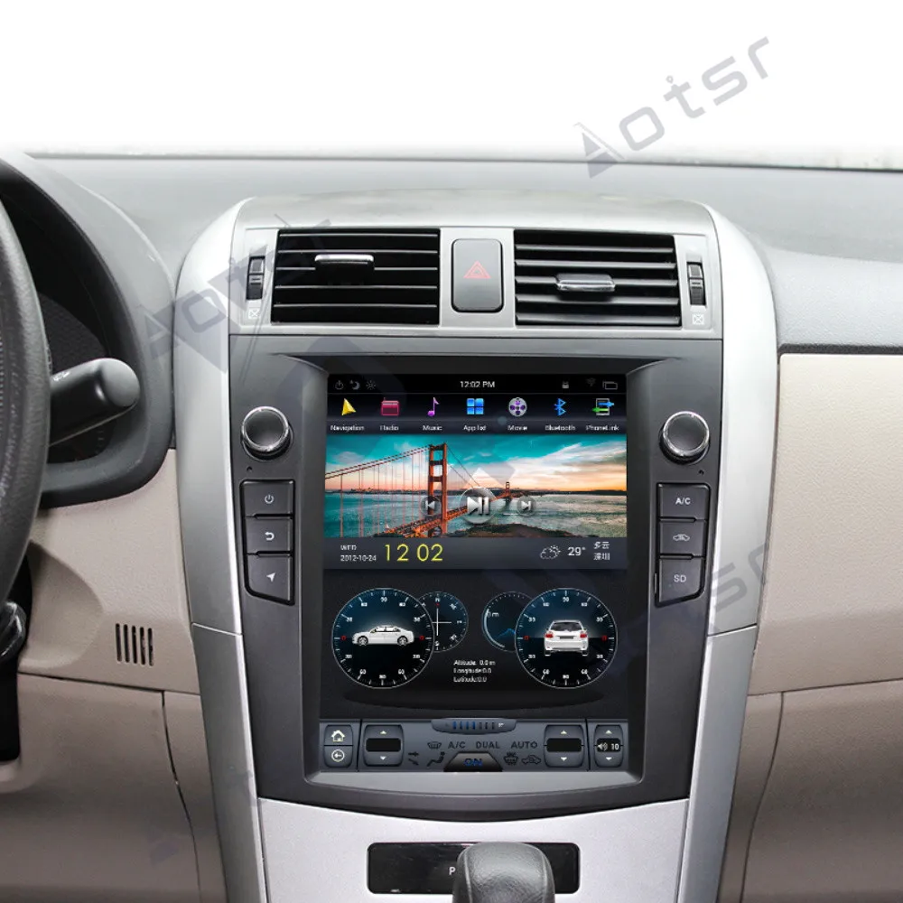 For Tesla Style Android Touch screen free Car Multimedia Player For Toyota Corolla 2007-2013 Audio Radio stereo head unit IPS