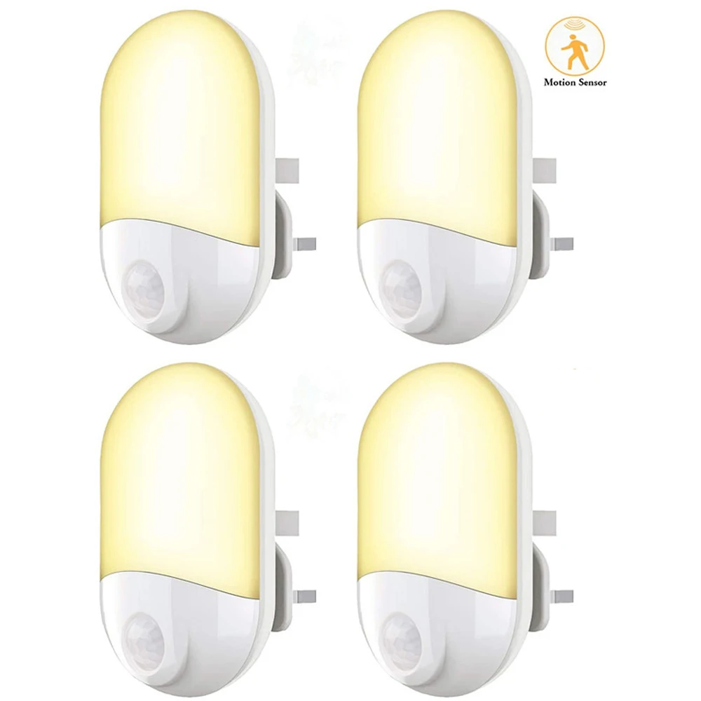 

3.6W LED Night Light Lamp for Baby Kids Room, Hallway, Stairs, Bedroom, Nursery(4 Packs-White)