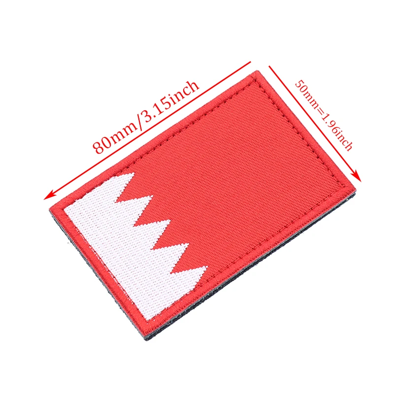 3D Embroidery Badge Bahrain Flag Patching Patches on Striped Clothes Backpack Hat DIY Decorative Sticker App