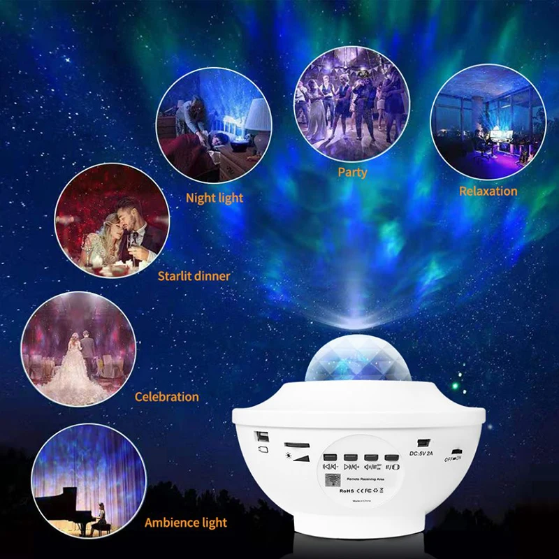 

Starry Nursery Moon Galaxy Music Star Projector Table Lamp LED Star Projector Lamp Night Light Baby Lamp Decor Children Bedroom