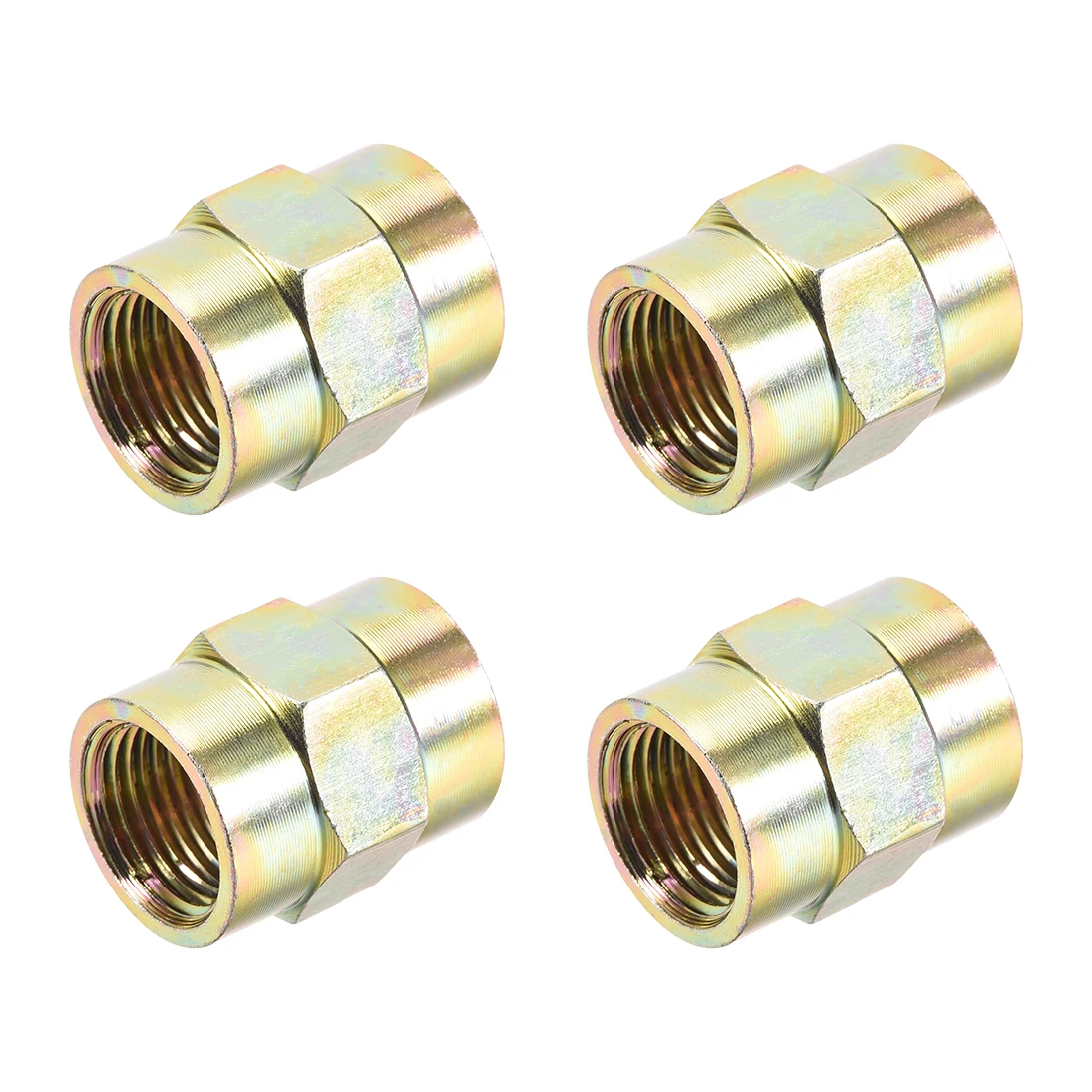 

uxcell 4pcs Pipe Fitting Connector Straight Hex Nipple Coupling 1/2 PT Female Thread Hydraulic Adapter