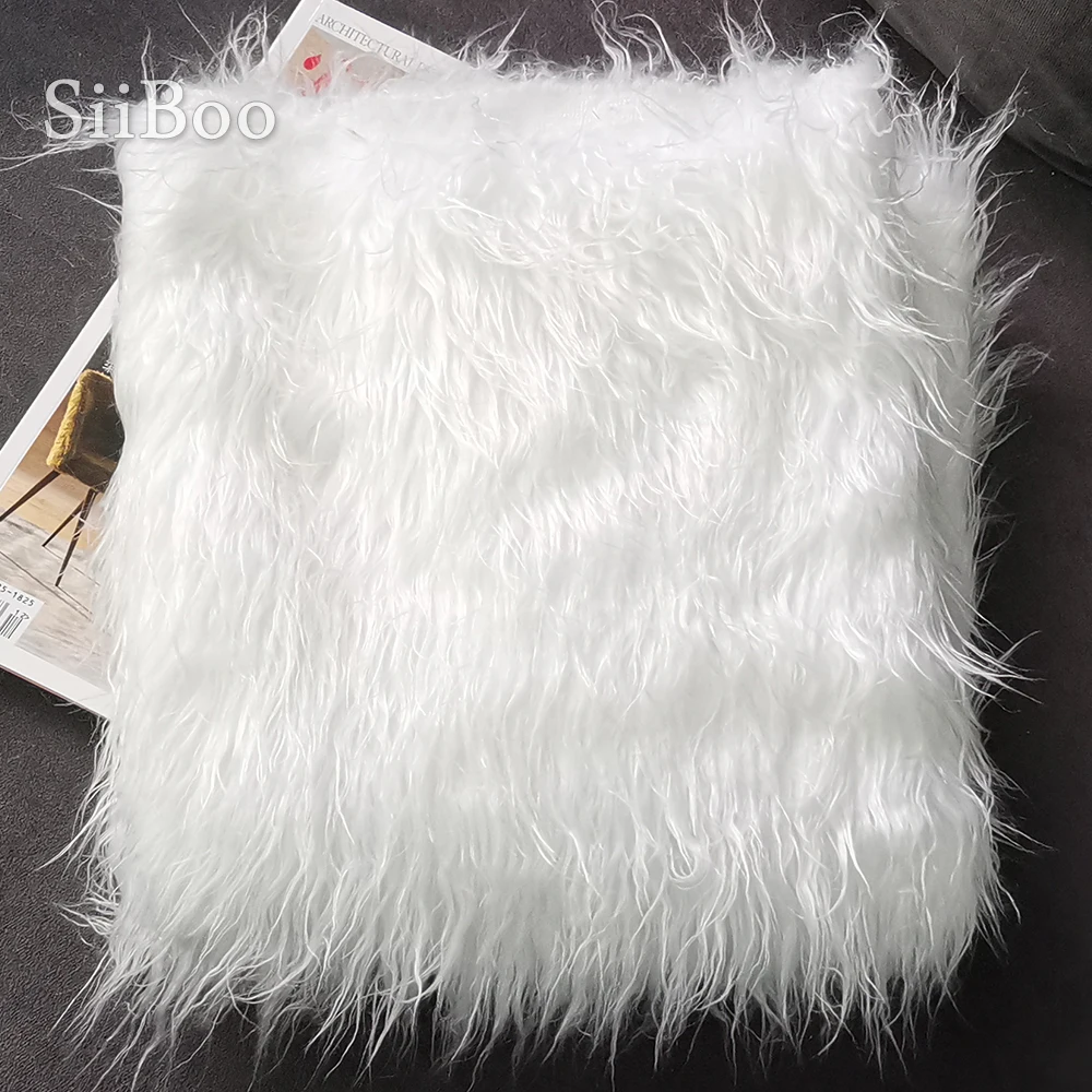 Yellow black white brown 5cm fluffy fake tibet sheep fur tissue mongolian fabrc tela tejido for newborn photographic SP4580