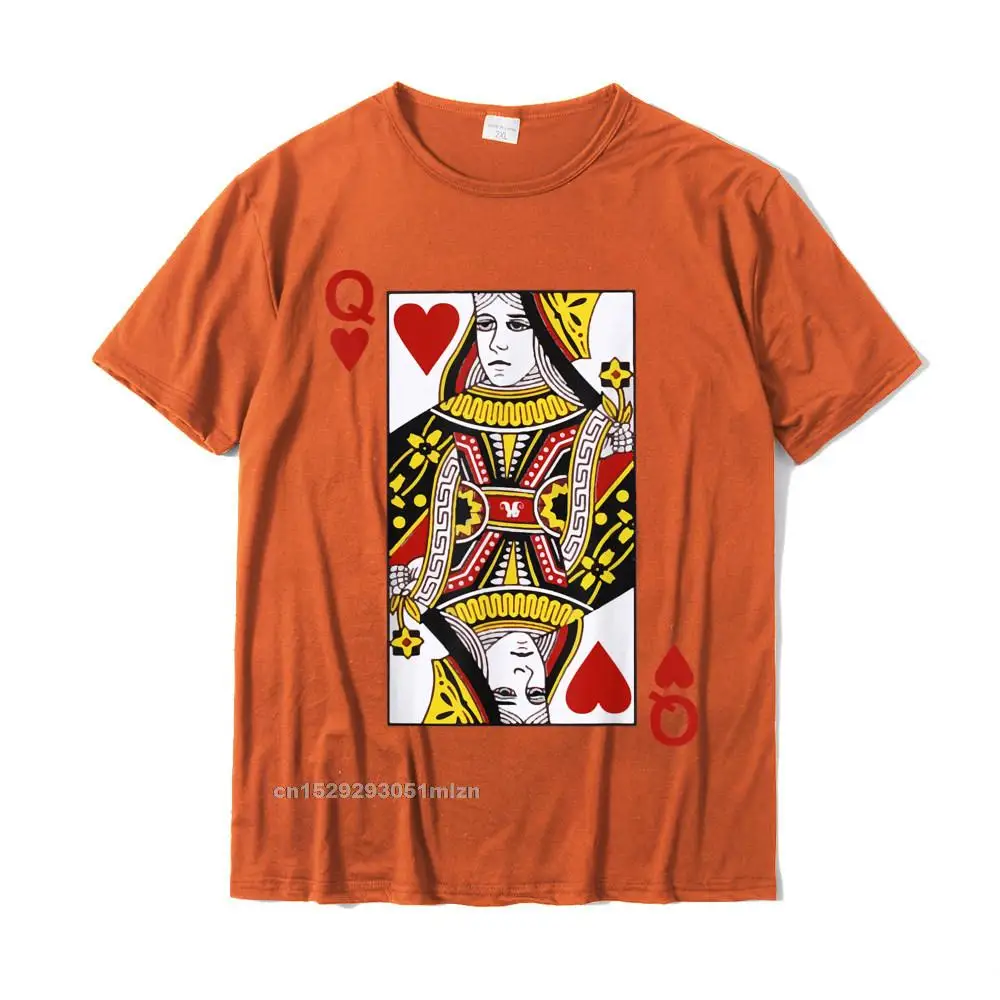 Queen Of Hearts Blackjack Cards Poker 21 Q Couple Matching T-Shirt Latest Men's Top T-Shirts Cotton Tops & Tees Cool