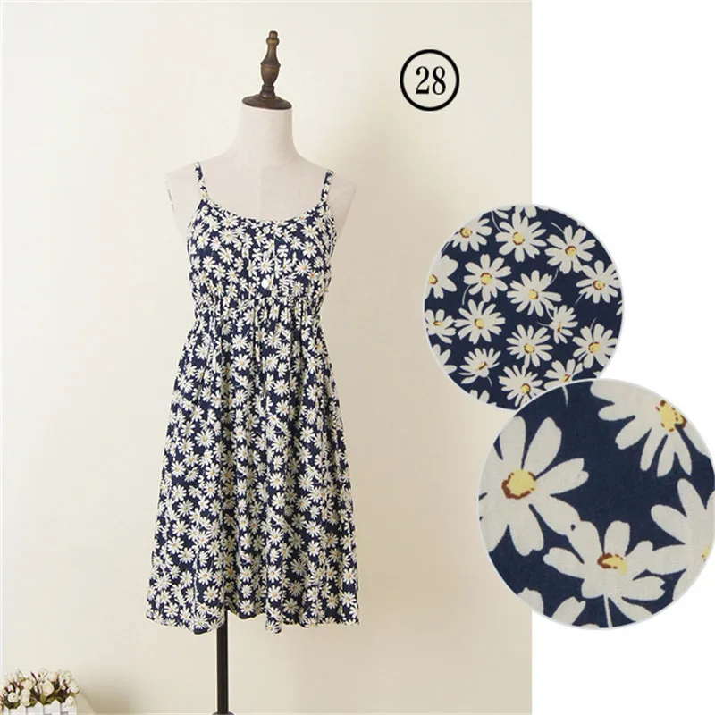 Estate Mori Girl Daisy Abito con stampa floreale Donna A-Line Abiti con cinturino per spaghetti Abito da spiaggia per le vacanze femminile Abiti bohémien2084