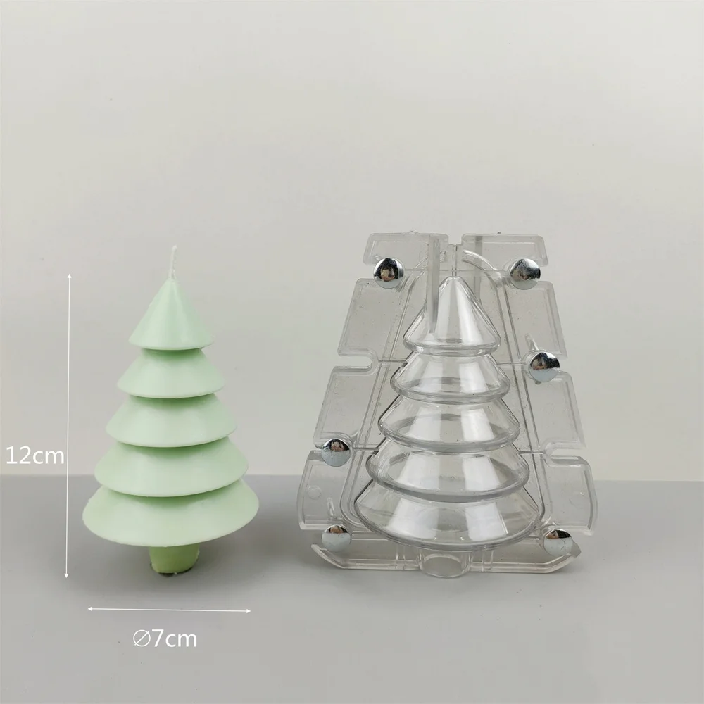 3d Christmas Tree Plastic Acrylic Candle Making Mold Handmake Scented Candle Mould Candle Making Supplies New 2023