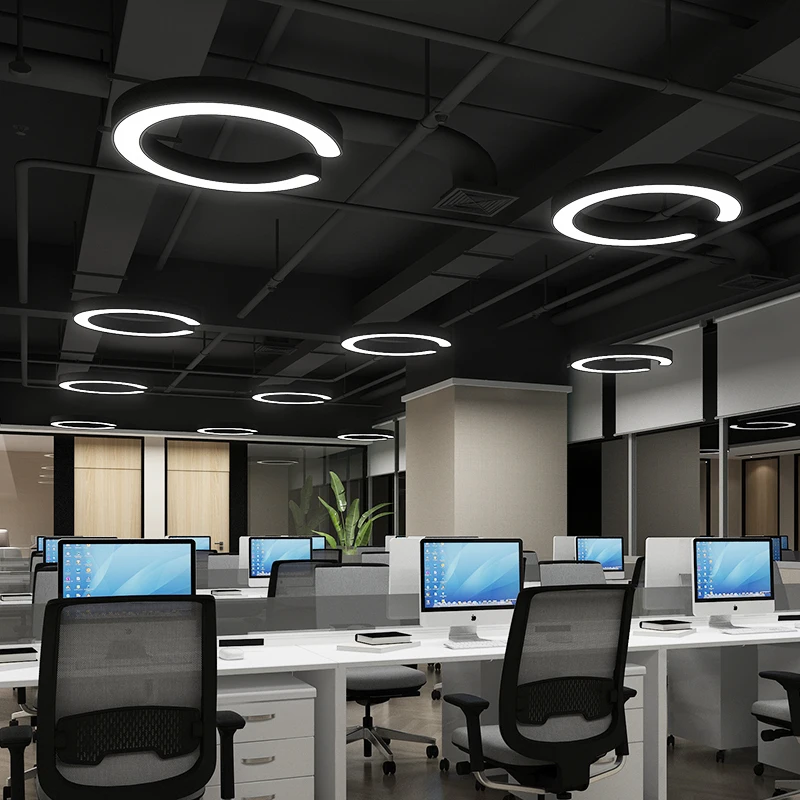 Candeeiro pendente de escritório com luzes led e escritório
