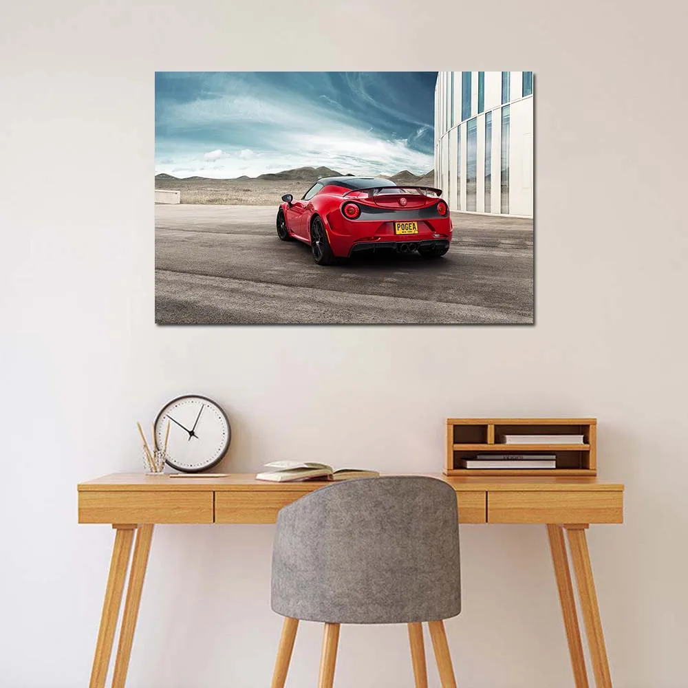 Pogea Racing 4C Centurion Supercar Photo Wall Art Posters HD Canvas Paintings Wall Picture for Living Room Decor