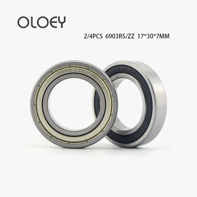 2/4PCS Factory Price Free Shipping 6903-2RS ZZ Bearing 17x30x7 mm Thin Section 6903 2RS ZZ Ball Bearings 6903RS 61903 RS  ZZ