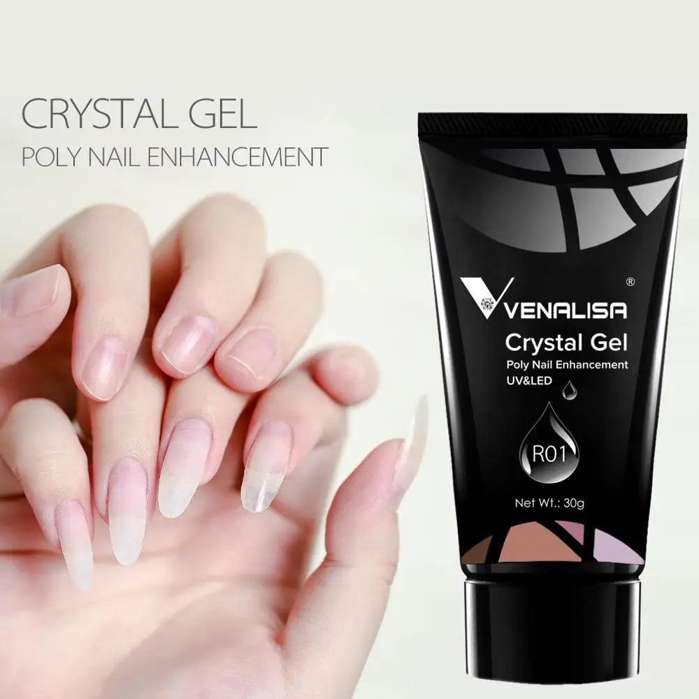 VENALISA-Poly Gel Prego Extensão, Construção Rápida, Gel Construção UV, Acrílico Dicas Unhas, Mergulhe Off, Camuflagem UV, 30g