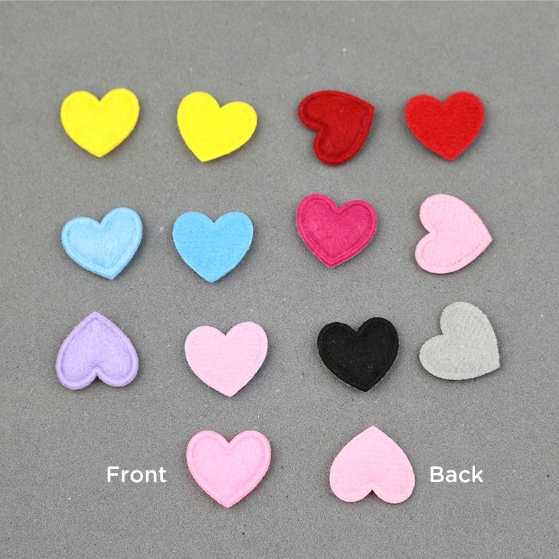 200 sztuk Mini Love Heart wyściełane Patch czuł tkaniny aplikacje DIY Craft Supplie księga gości Basteln materiały szpilka akcesoria do włosów