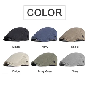 Chapéu de boina de verão primavera para homens algodão cinza preto sólido flat peaked herringbone cap mulheres ao ar livre sol hera chapéu retro newsboy cap 10 principais vendas touca cinza masculina - №10