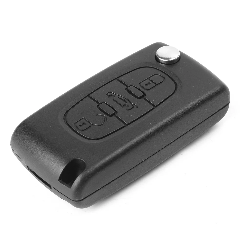 New Car Remote Key Shell 3 Buttons Black Key Case Housing for Peugeot 207 307 407 SW 308 607