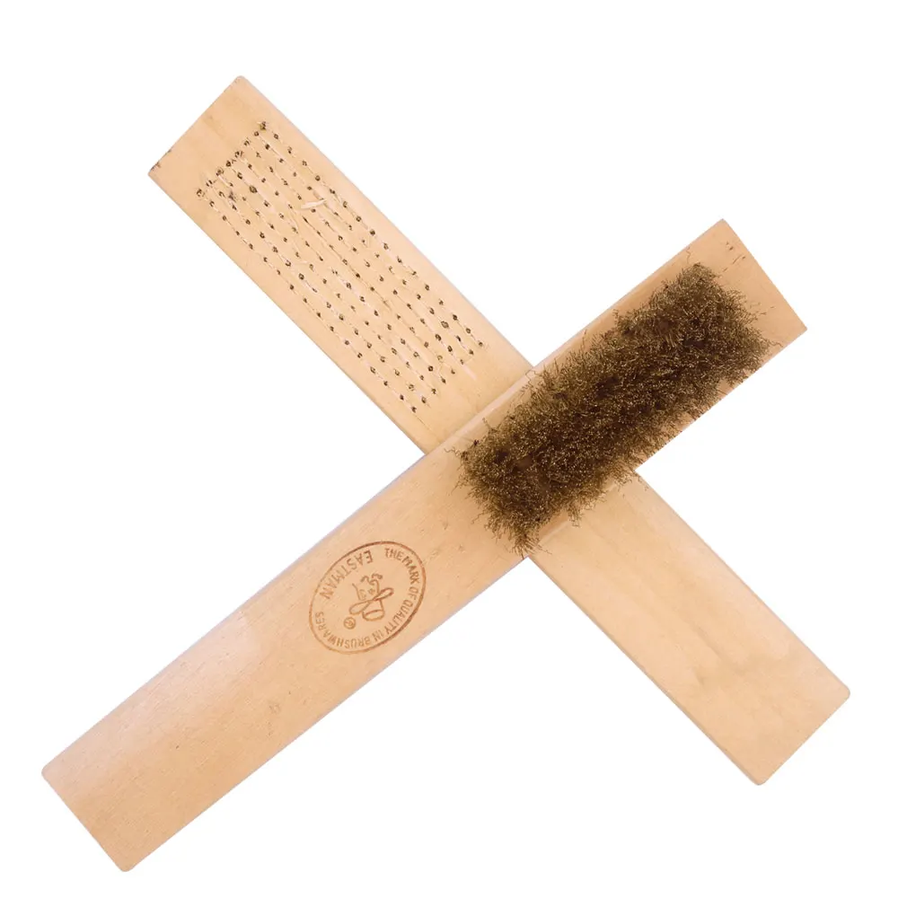 Stainless Steel Wire Brush Copper Brush with Wooden Handle Surface Polishing Grinding Cleaning