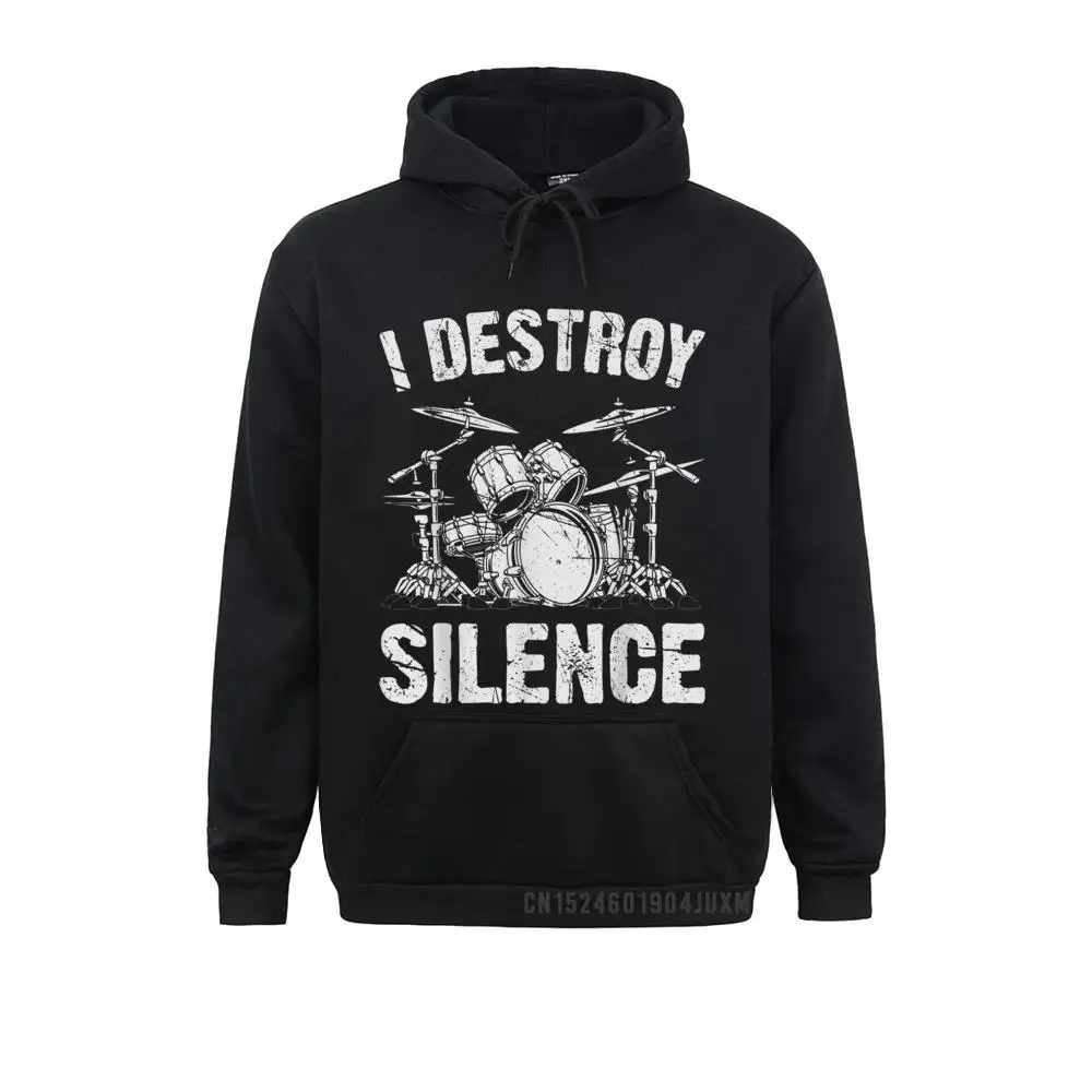 

I Destroy Silence Drumming Vintage Drummer Drumset Drum Set Manga Men Sweatshirts Normal Hoodies Family Hoods Long Sleeve