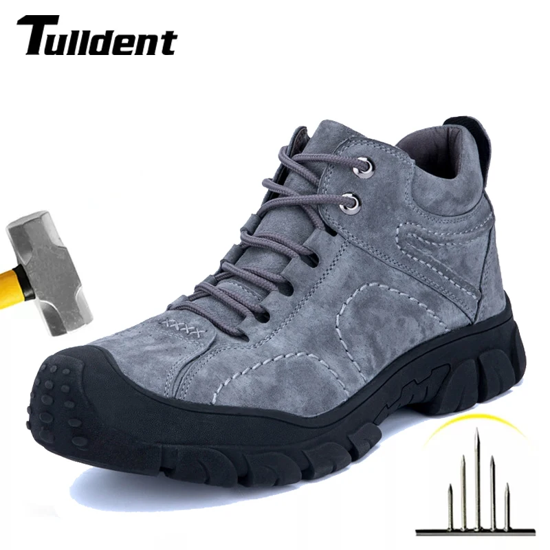 Men's Security shoes steel toe anti-smashing anti-piercing plus velvet warm waterproof non-slip work safety boots