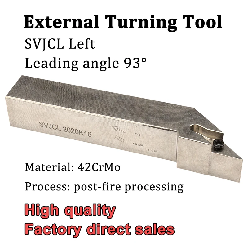 SVJCL 1212 1616 2020 2525 Left External Turning Tool Holder CNC Lathe Cutter Tools SVJCR For Turning Inserts VC**1103 VC**1604