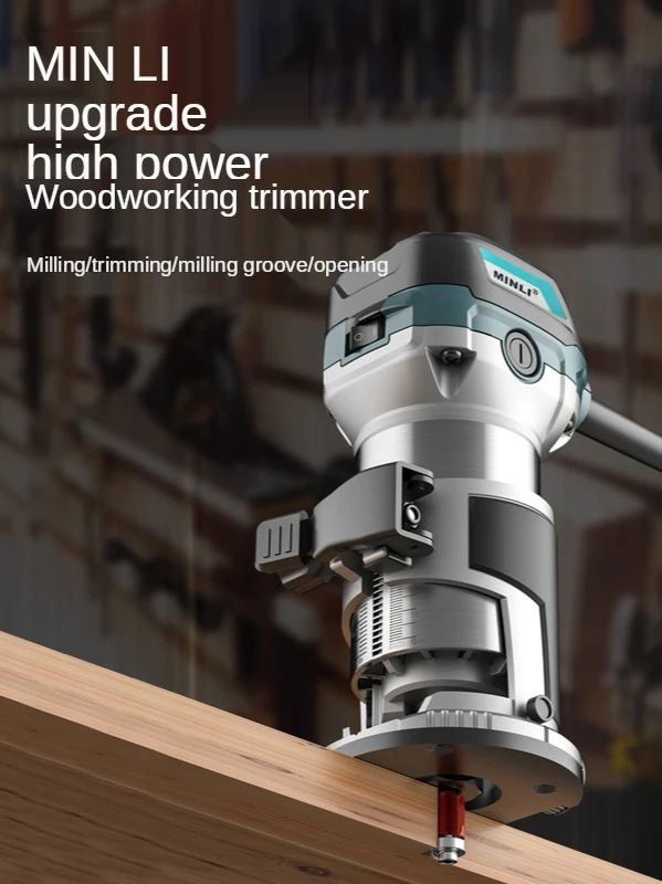 710W Trimming 30000rpm Wood Router Tool Combo Kit Electric Woodworking Machines Power Carpentry Manual With Milling Cutte
