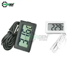 Termostato digital com sensor de temperatura, termômetro lcd digital com sensor de temperatura, controlador de regulador térmico com cabo de sonda de 2m