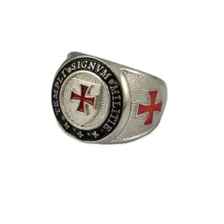 Signvm Militie Templi Knights Templar's Ring Cross Zinc Alloy Rings Fashion Catholic Religious Jewelry