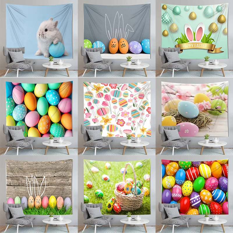 

Happy Easter Eggs Tapestry Wall Art Hanging Dorm Home Decor