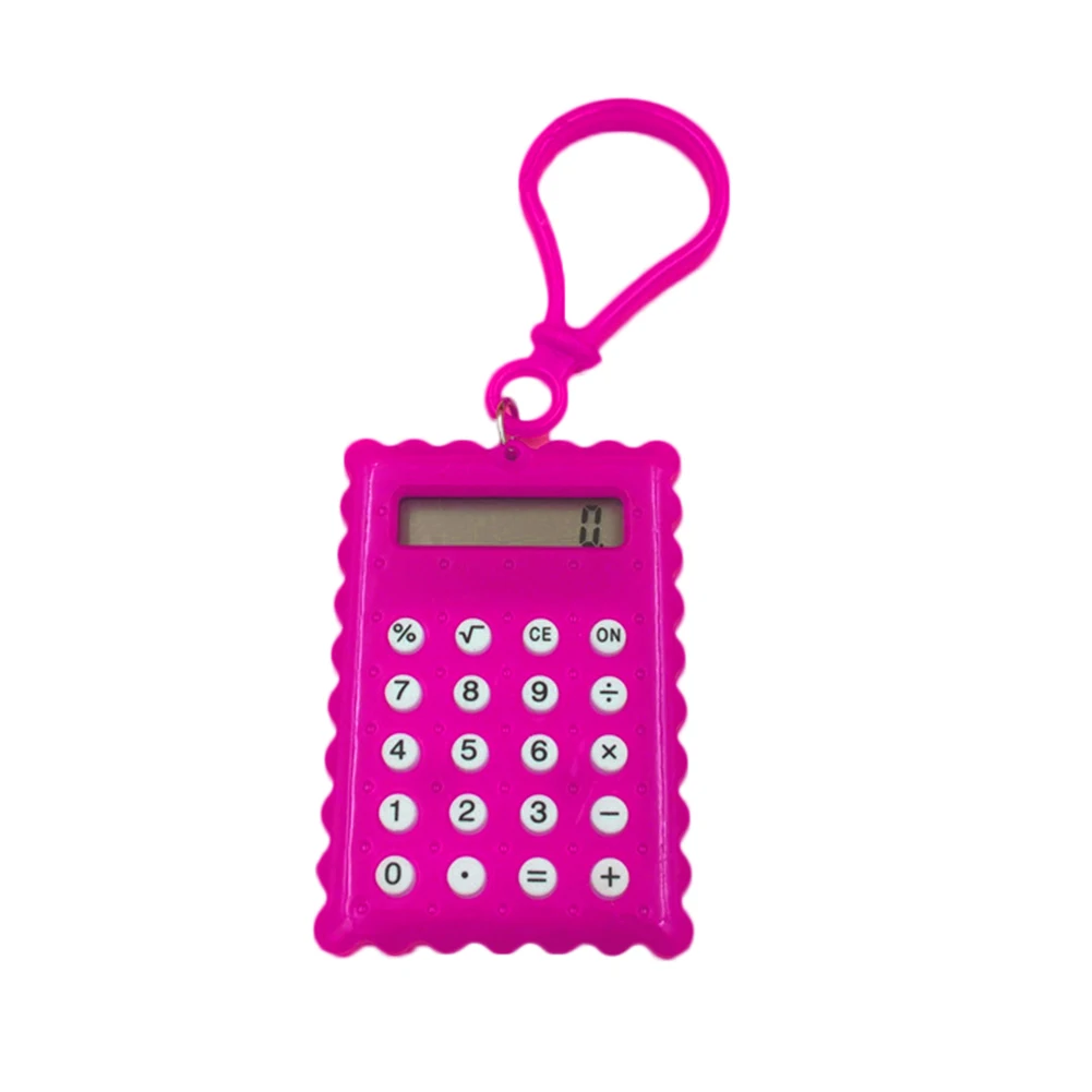 Portable Mini Calculators Keychain 8 Digits Electronic Calculator Battery Power Calculators School Student Calculating Tools