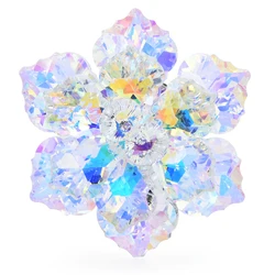 Wuli&baby Glass Flower Handmade Women Brooch Pins Shining Jewelry Accessory 2 Colors Best Gift