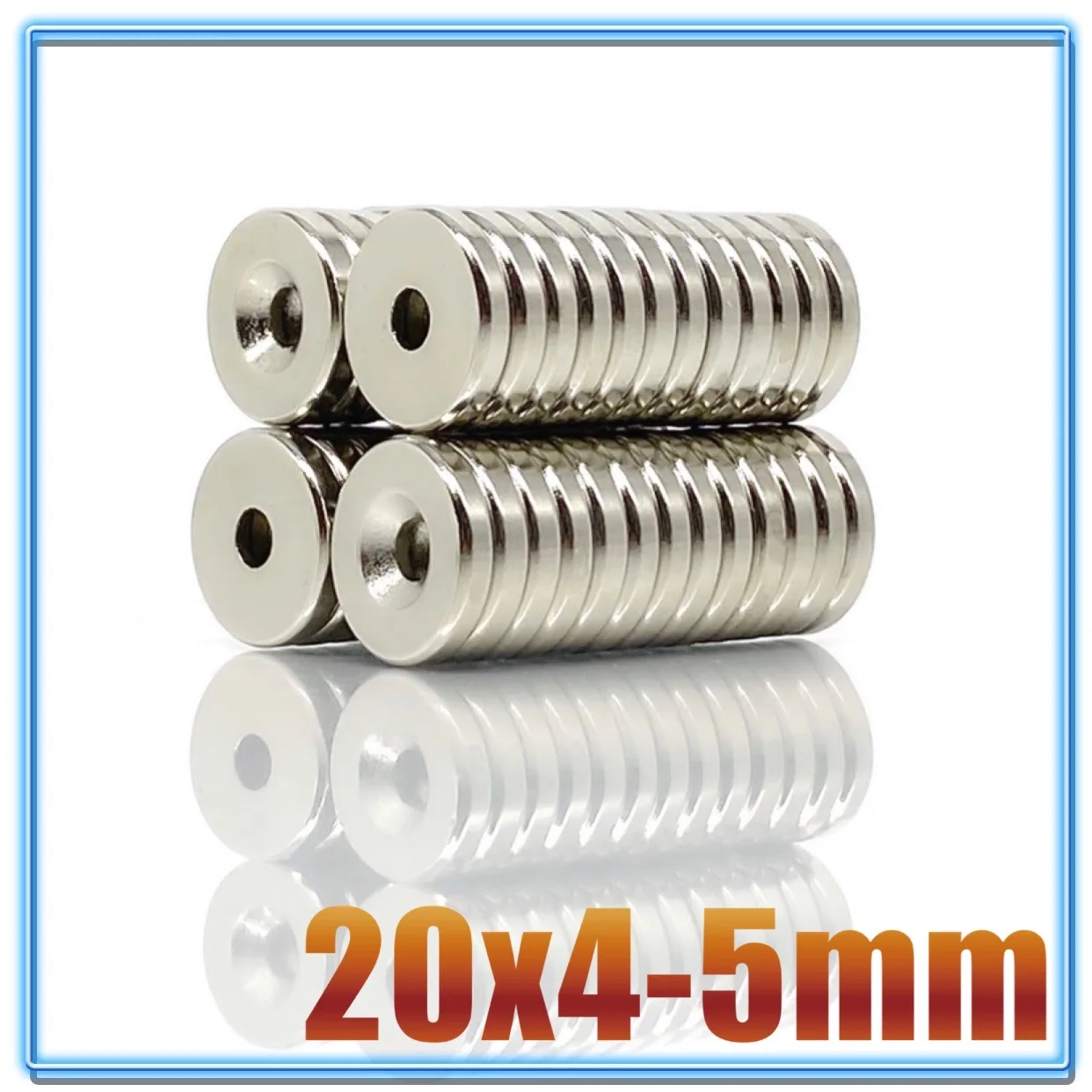 

2-100PCS 20x4-5 mm Powerful Magnets 20*4 mm Hole 5mm Small Permanent Round Countersunk Neodymium Magnetic Magnet 20*4-5