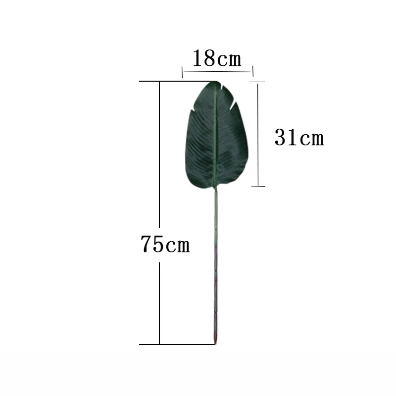 75cm 1 Pc Large Artificial Plants Banana Leafs Tropical Palm Tree Branch Fake Monstera Tree Silk Foliage For Home Wedding Decor