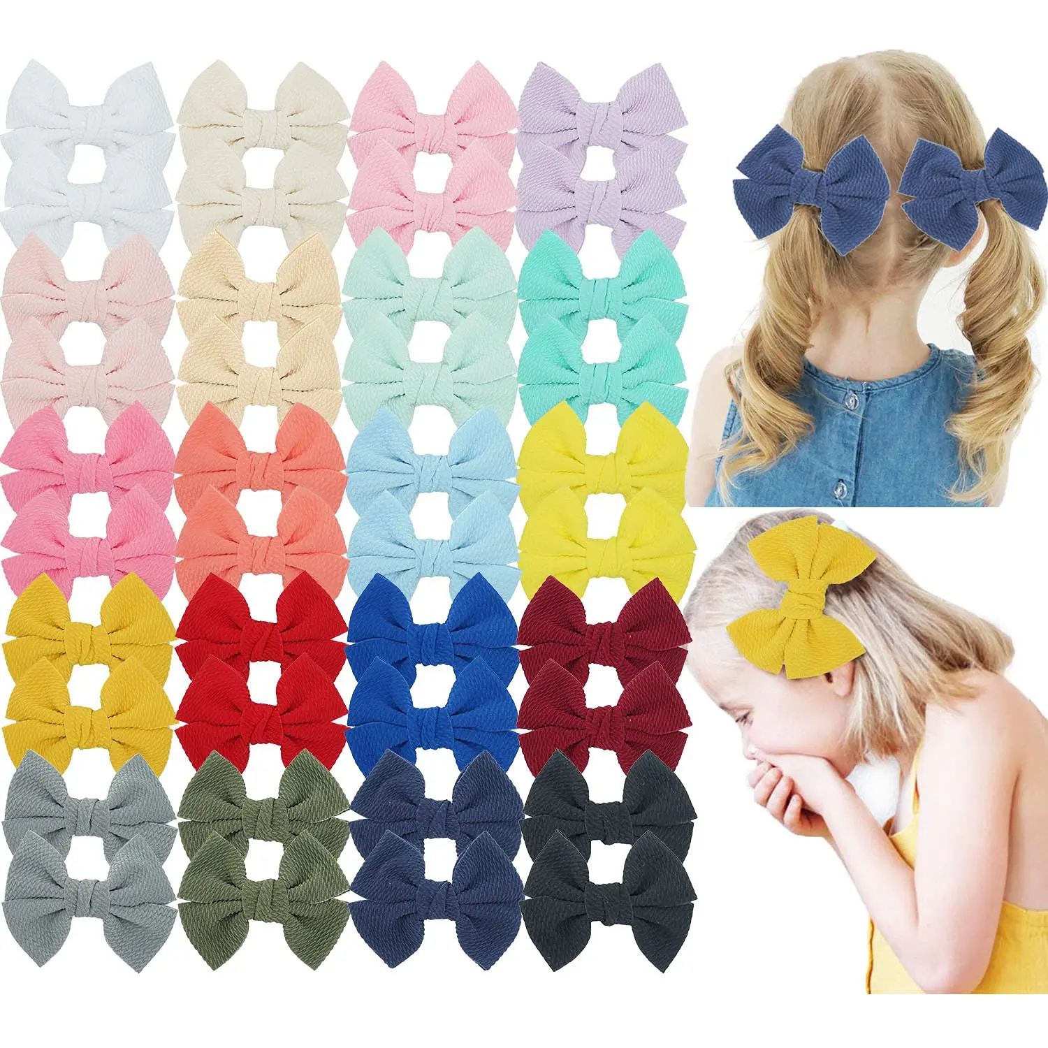 10PCS Hair Bows Clips 4Inch Boutique Hairpins For Kids Girls Baby Barrettes Hair Accessories for Toddlers Children Gifts