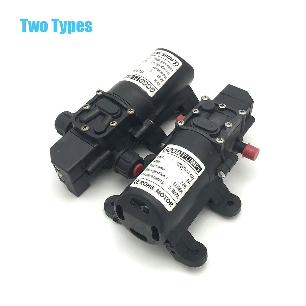 DC 12V 130PSI 6L/Min Water High Pressure Diaphragm Water Pump Self Priming Pump Automatic Switch 72W for Car Washing, Watering