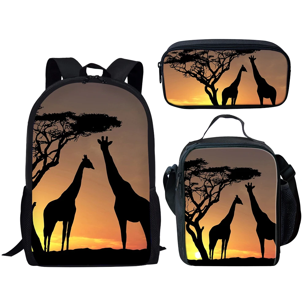 2025 Children School Backpack For Boys Animal Giraffe Knapsack Girls Butterfly Backpacks Kids Satchel Space School Bags