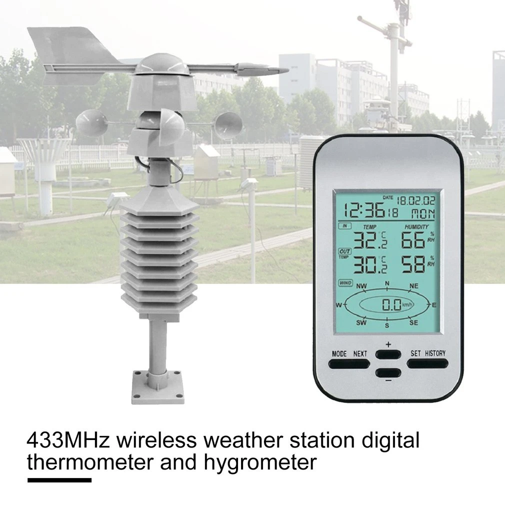 Nuova stazione meteorologica Wireless anemometro sensore di direzione della velocità del vento meteometro misuratore di umidità digitale della temperatura del freddo del vento