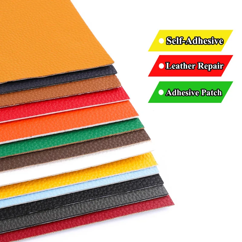 20x10cm Self Adhesive Leather Fix Repair Patch Stick-on Sofa Repairing Subsidies Leather PU Fabric Stickers Patches Scrapbook