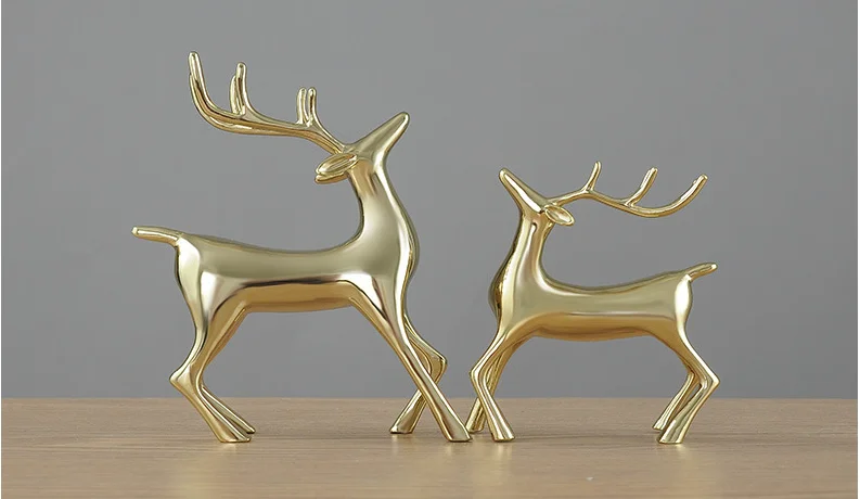 

Nordic Abstract reindeers statue zinc alloy deers sculpture desktop cabinet ornaments wedding Home decoration accessories a2077