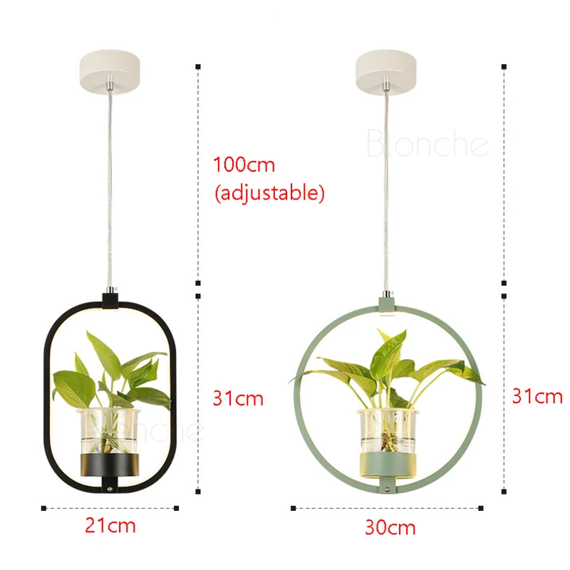 Personality Plant Pendant Lights Led Flower Potted Plants Pendant Lamp Modern Living Room Restaurant Bar Porch Lighting Fixture