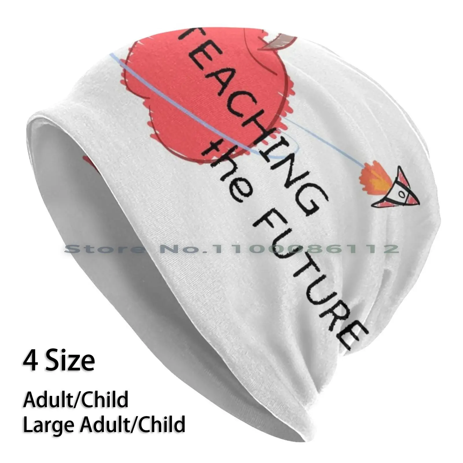 Teaching The Future Beanies Knit Hat Teacher Teaching Learning Future Kids Children Student Educator Schooling Rocket Doodle