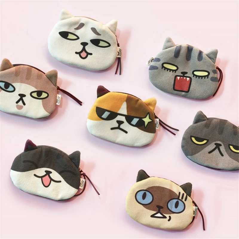 Cartoon Cat Coin Purses Women Wallets Small Cute Animal Card Holder Key Bag Money Bags for Girls Ladies Purse Kids Children