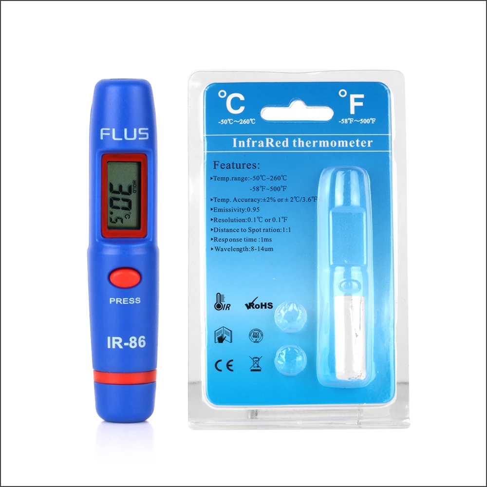 FLUS Food Cooking Laser Infrared Thermometer Mini Handheld Portable Digital Electronic Outdoor/Indoor temperature Thermometer